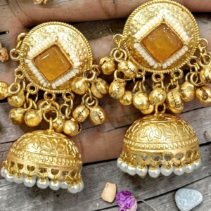 Antique Gold Heritage Jhumka Earrings