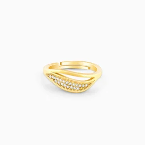 Golden Crystal Wave Ring