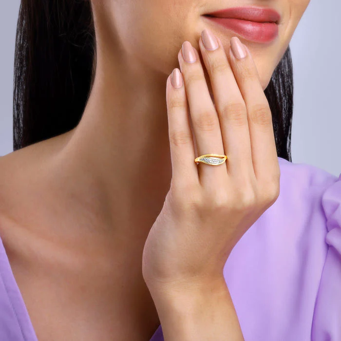 Golden Crystal Wave Ring - Image 3