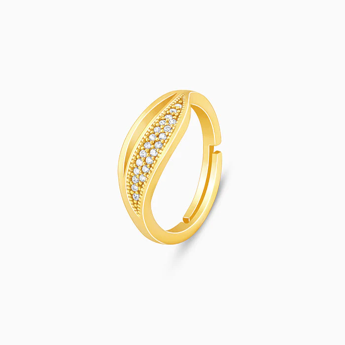 Golden Crystal Wave Ring - Image 2