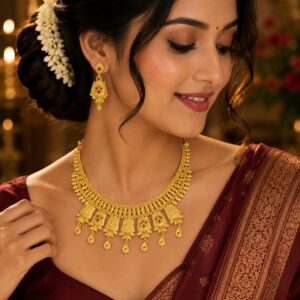 Gold tone necklace set