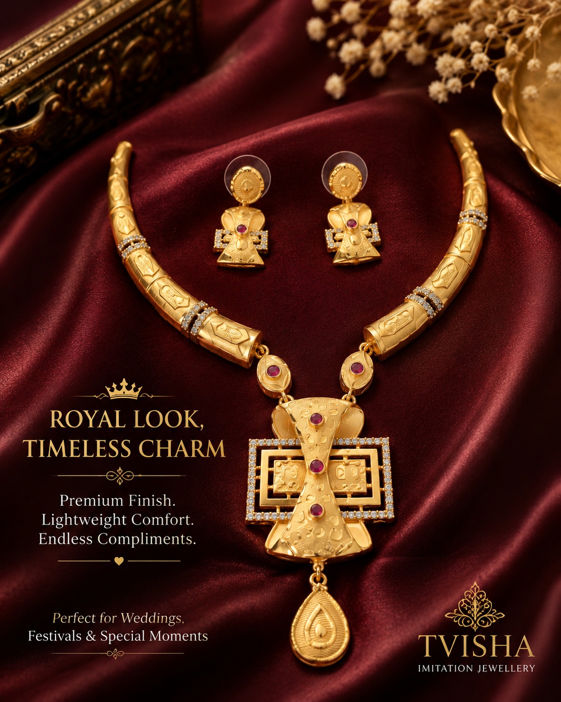 gold plated necklace set