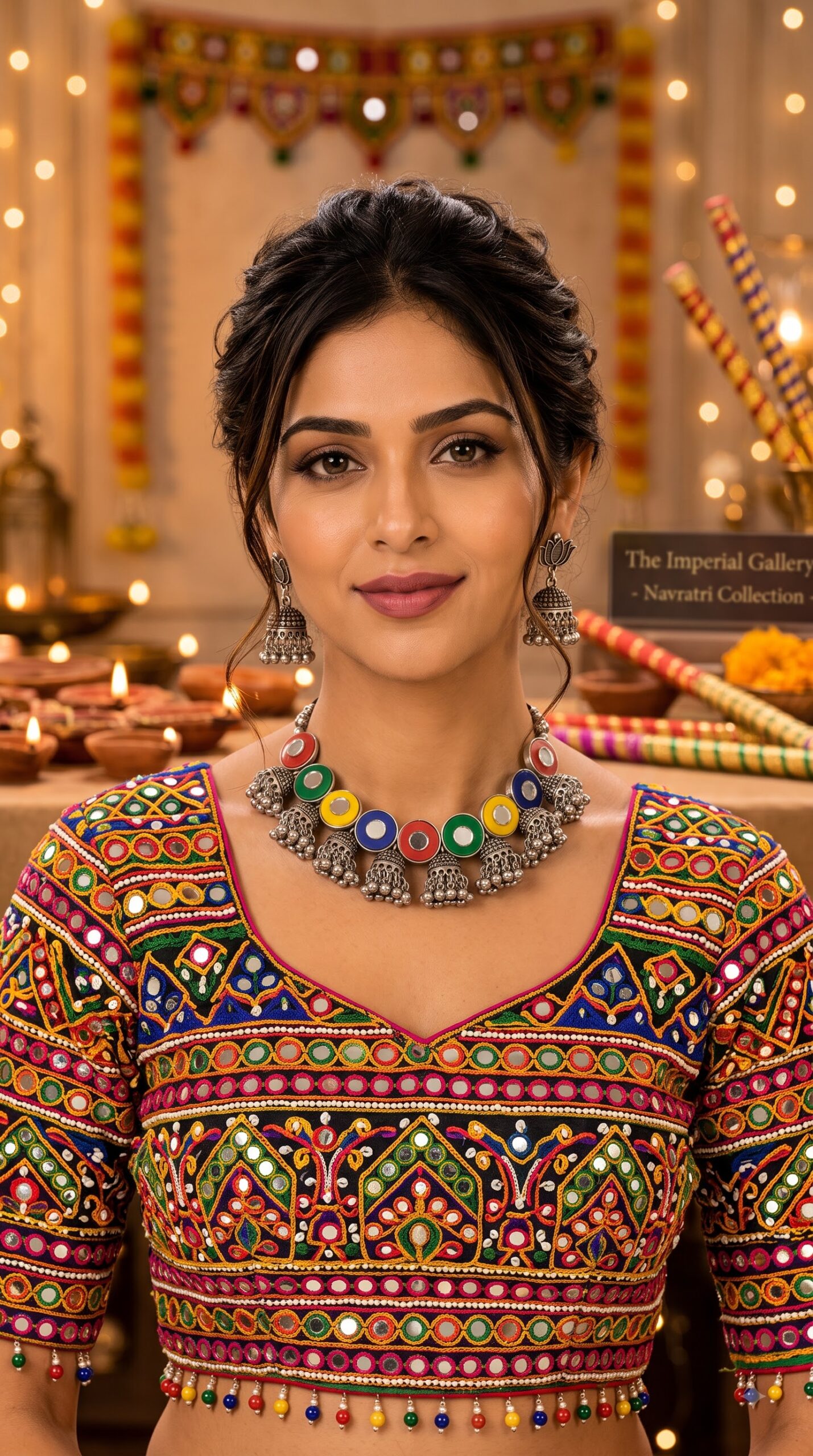 Elegant Oxidised Necklace Set – Ethnic Necklace Set - Image 3