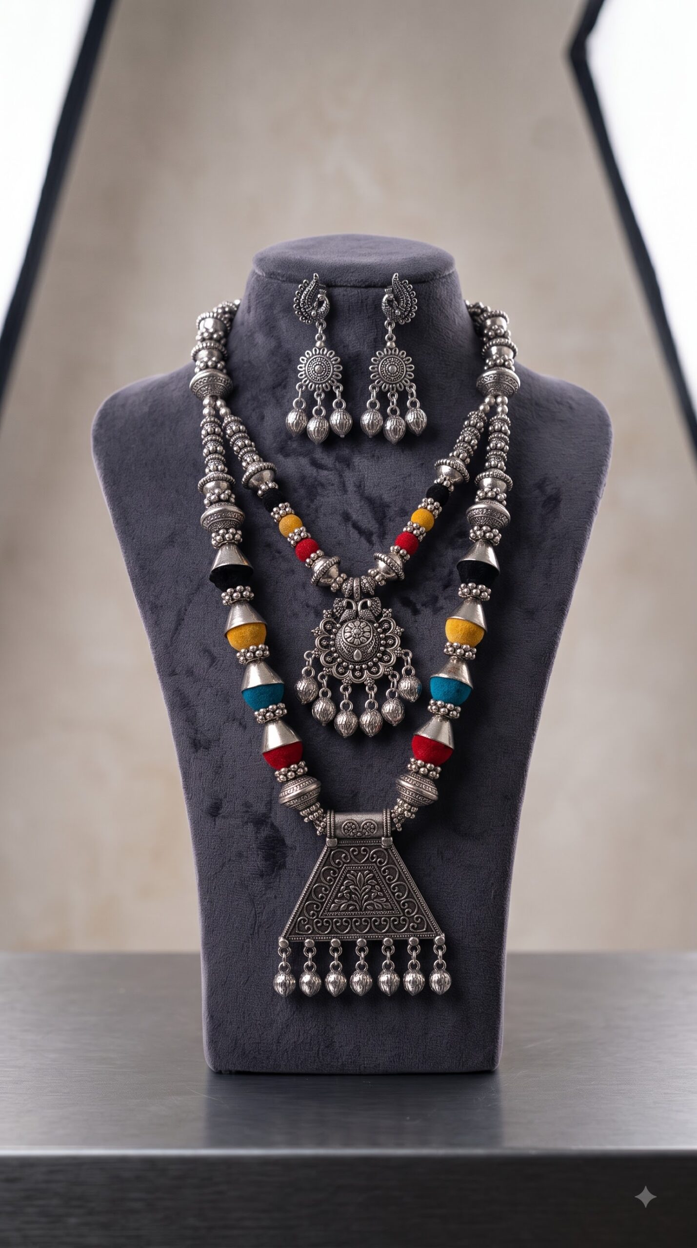 oxidised necklace set