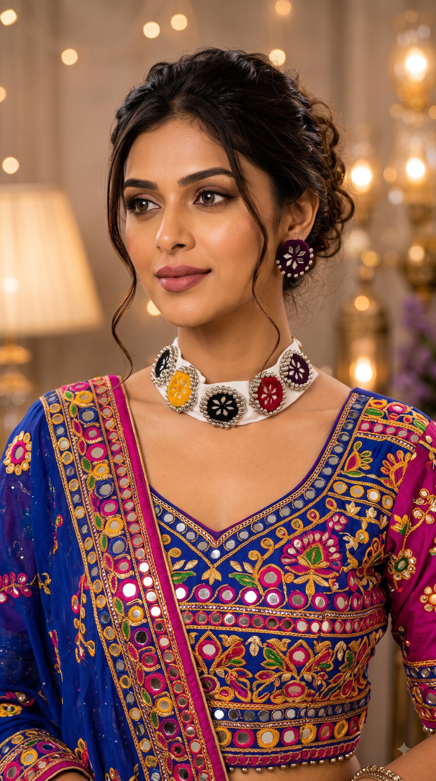 Elegant Necklace for Women | Multicolour Designer Beaded Ethnic Necklace for Navratri Jewellery - Image 4